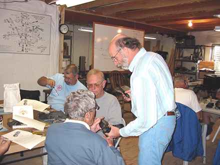 "Professor" Pelikan, "Doctor of Carburetors", conducts class at his Zenith Seminar.